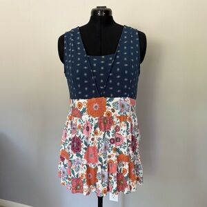 Matilda Jane Navy and Floral Patterned Top